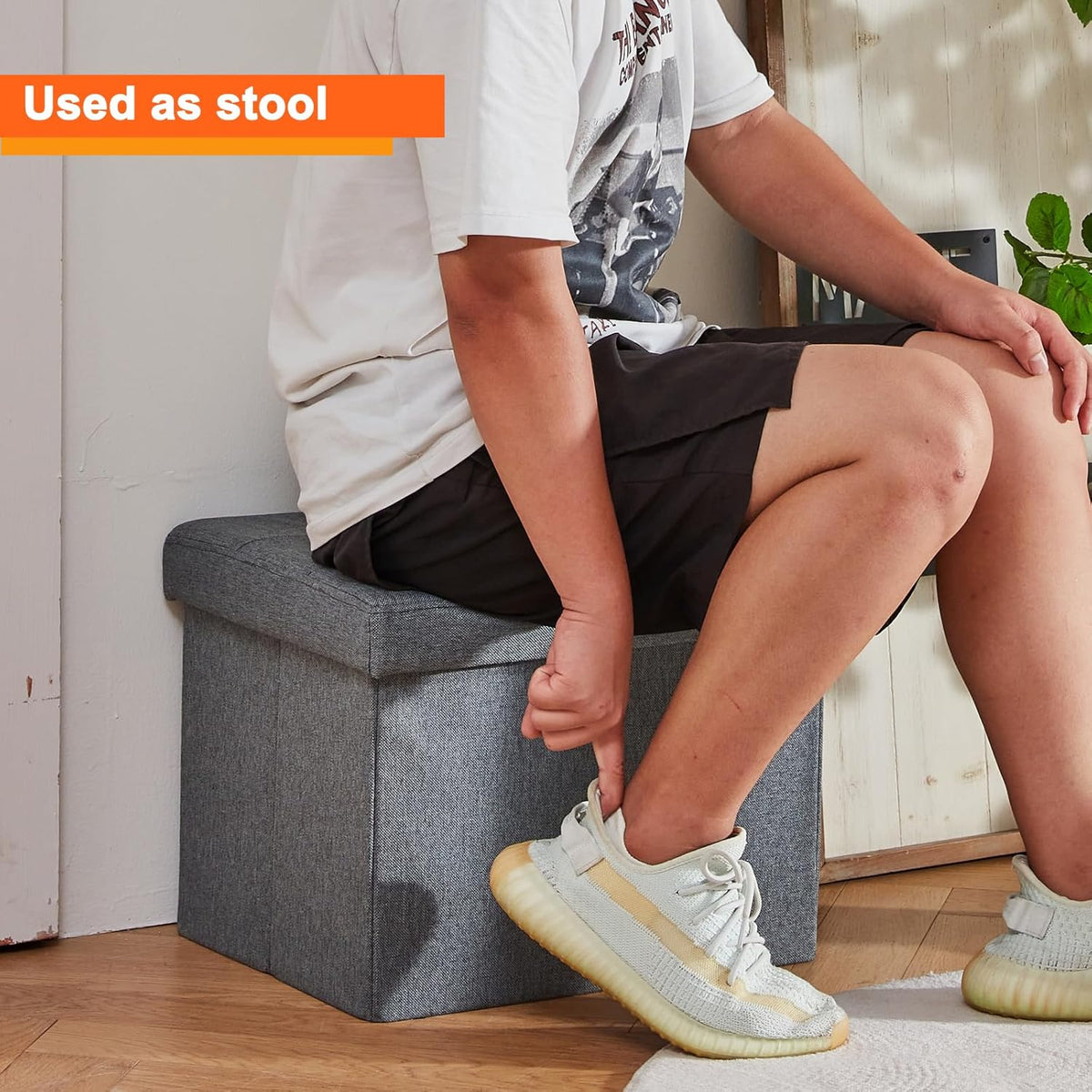 ALASDO Storage Ottoman Footrest Stool Small Ottoman with Storage Foldable Ottomans Foot Rest