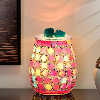 Dicimi Mosaic Glass Wax melt Warmer, Candle Wax Warmer, Electric Oil Burner,Wax Warmer for Scented