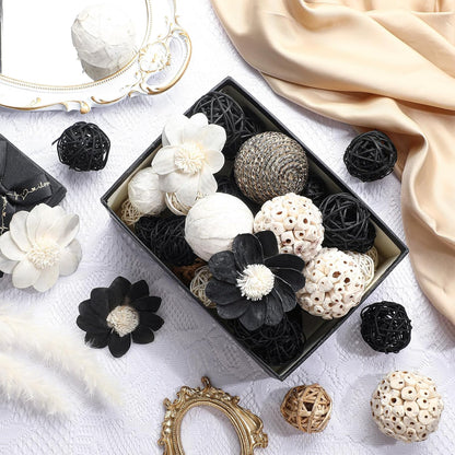 Riceshoot 2 Pack Decorative Balls Potpourri Bowl Filler Decor Natural Vase Bowl Filler Assorted