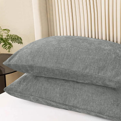 CaliTime Throw Pillow Covers Decorative 20 X 26 Inches Pack of 2 Cozy Chenille Standard Pillow