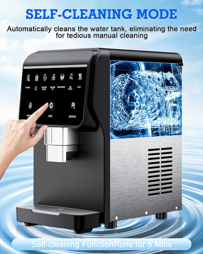 Nugget Ice Maker Machine 80LB/24H, Ice Makers Countertop 6 LB Ice Storage, Chewable Pellet, Ice