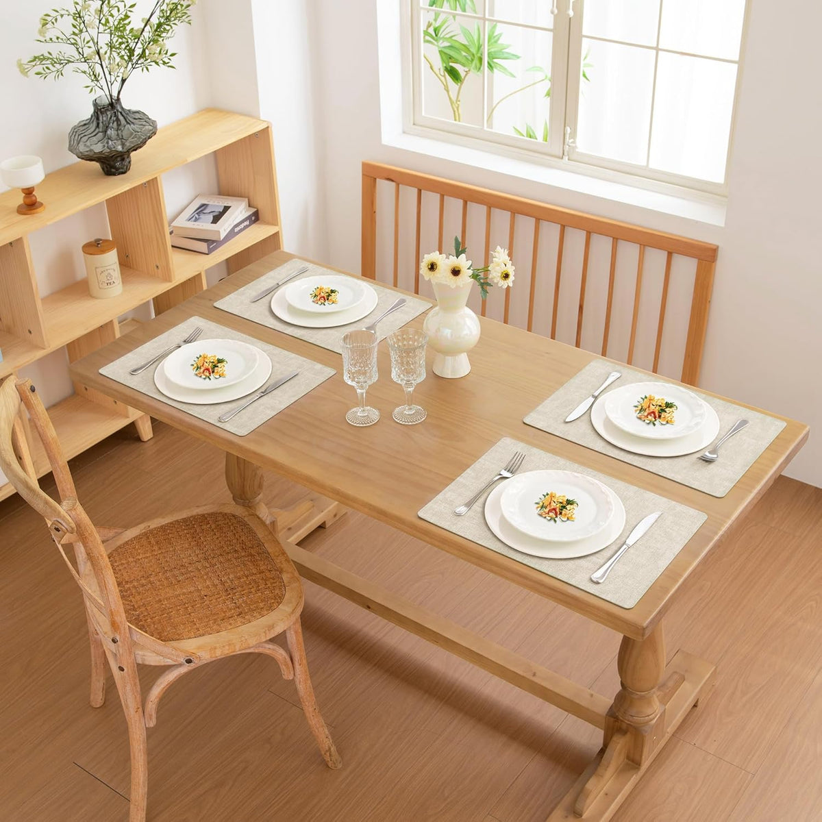 FROMHEART Faux Leather Placemats Set of 4–Waterproof,Heat/Oil Stain-Resistant PU Table