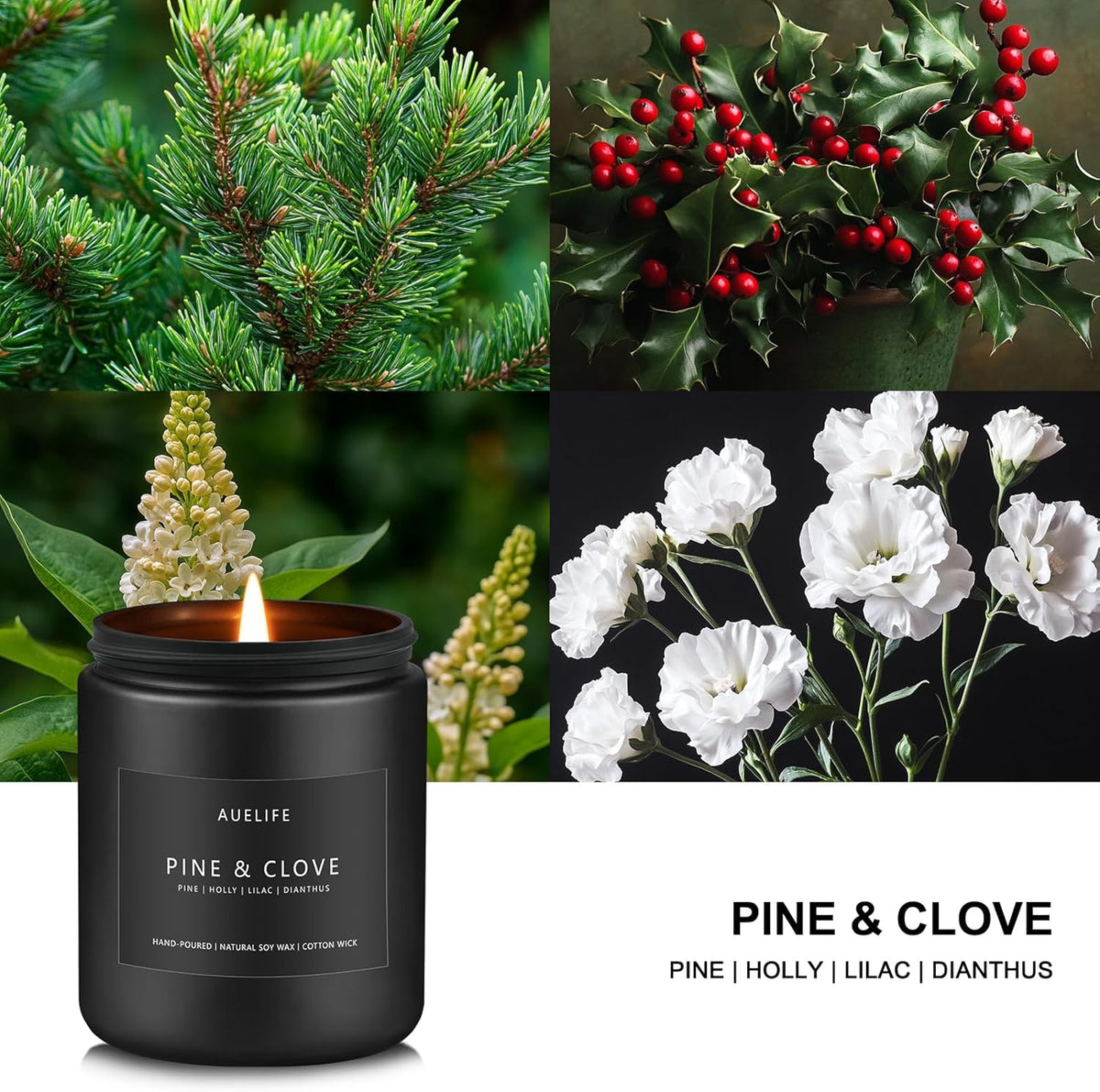 Pine & Clove Candle | Candles for Men - Masculine Candle, Soy Candles for Home Scented, Manly
