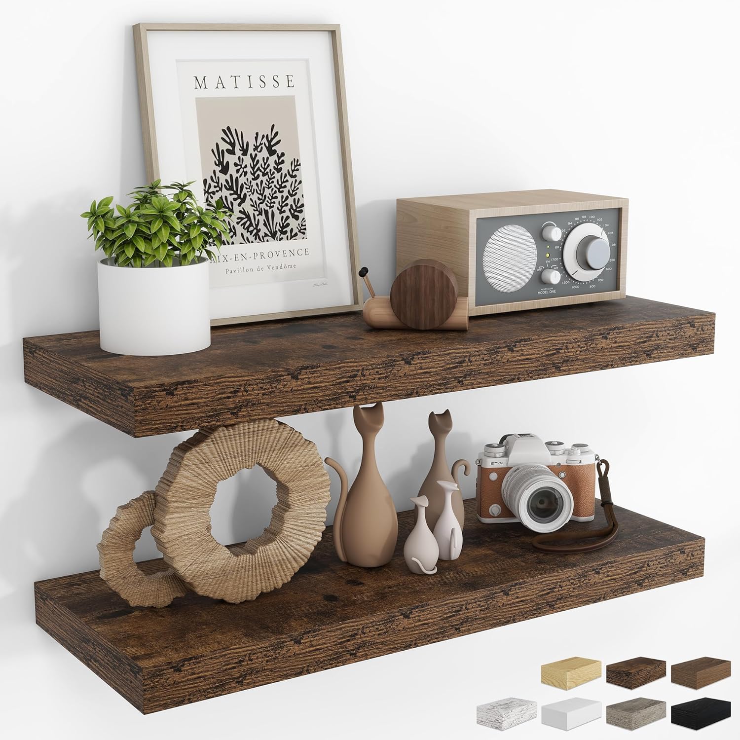 RICHFOCUS 31.5Inch Floating Shelves for Wall 2 Pack Shelves for Bedroom|Kitchen|Bathroom Wall