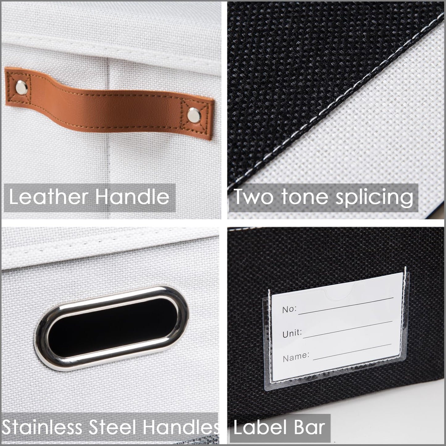 PRANDOM Foldable Storage Bins with Lids [3-Pack] Fabric Collapsible Storage Boxes Baskets Cubes