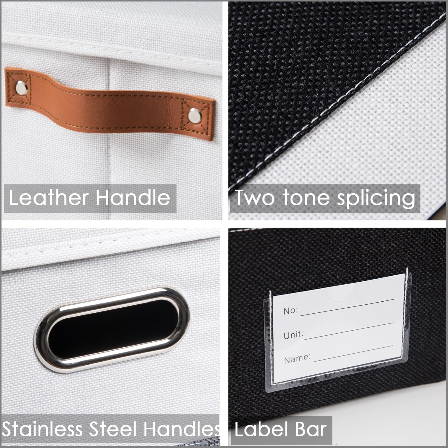 PRANDOM Foldable Storage Bins with Lids [3-Pack] Fabric Collapsible Storage Boxes Baskets Cubes
