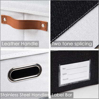 PRANDOM Foldable Storage Bins with Lids [3-Pack] Fabric Collapsible Storage Boxes Baskets Cubes