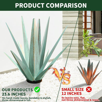 Large Tequila Rustic Sculpture, Rustic Metal Agave Plants for Outdoor Patio Yard, Home Decor Hand