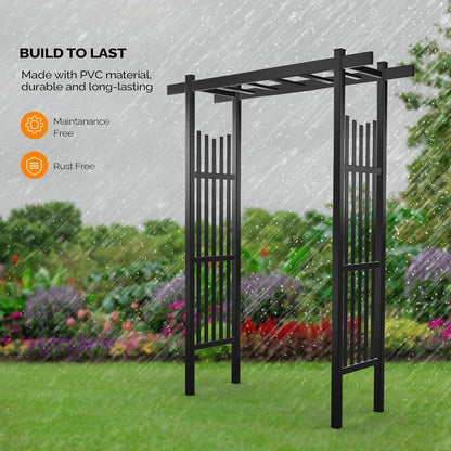 VINGLI Garden Arbor, PVC Wedding Arch for Ceremony Party, Garden Trellis for Climbing Plants