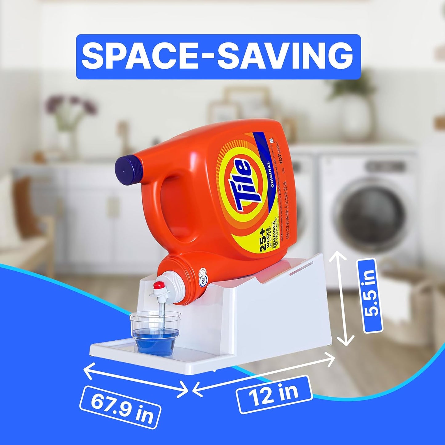 TidyFriend No-Spill Liquid Laundry Detergent Dispenser Holder, Laundry Soap Dispenser Holder with