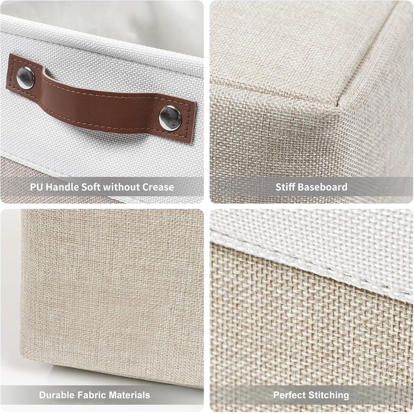 Storage Bins Large Fabric Storage Baskets for Shelves 3 Pack, Decorative Linen Closet Baskets with