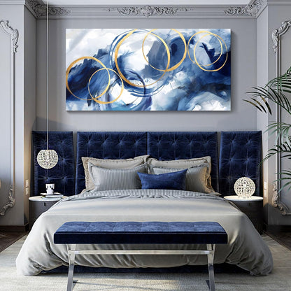 AJAZIKO Abstract Wall Art Blue Modern Art Wall Decor Artwork For Walls Living Room Huge Wall Canvas