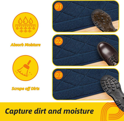 JSEI Dirt Trapper Door Mat 20"x32", Non-Slip Washable Entryway Mats, Dog Door Mat, Stain Resistant
