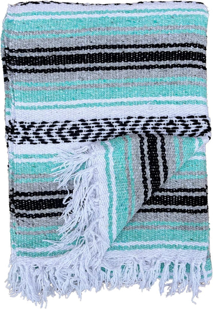 Del Mex Classic Mexican Blanket, Large Authentic Woven Falsa Throw (70"x50"), Artisan Southwest
