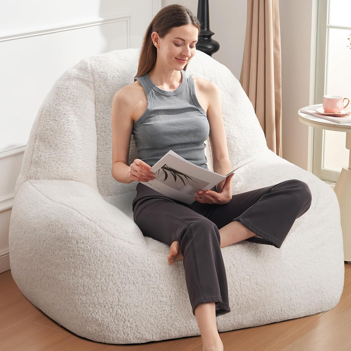Homguava Bean Bag Chairs for Adults,Giant Beanbag Couch Adult Bean Bag Chair with Filler
