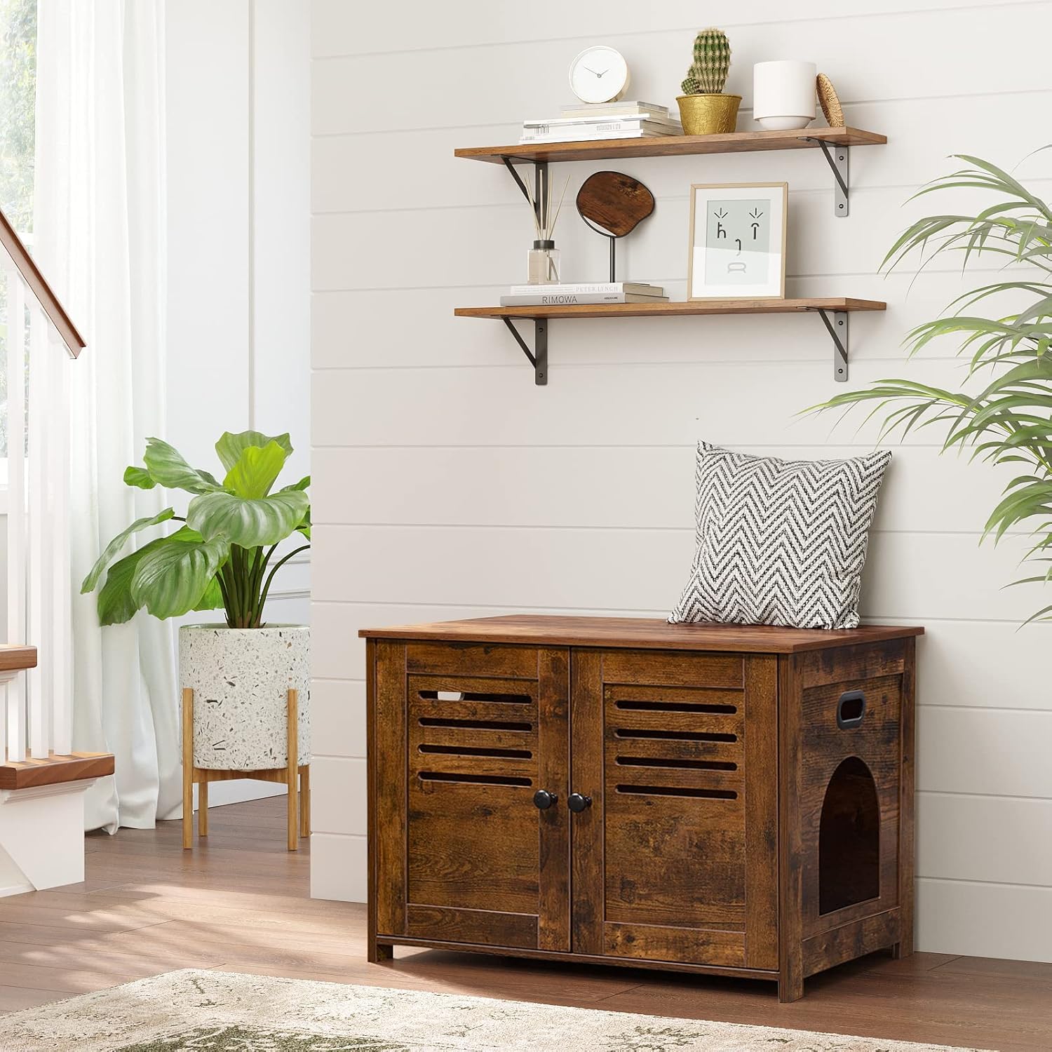 DINZI LVJ Wall Shelves, 23.6 x 7.9 x 6.1 Inch Floating Shelves for Wall, Easy-to-Install Wall