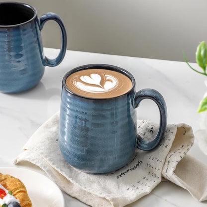 Hasense Coffee Mug Set of 4, 12 Ounce Ceramic Coffee Cups with Handle, Large Mug Set for Coffee