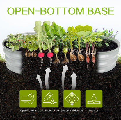 Gardmax 2 Pack Galvanized Raised Garden Bed, Lightweight Planter Boxes Outdoor with Easy Assembly