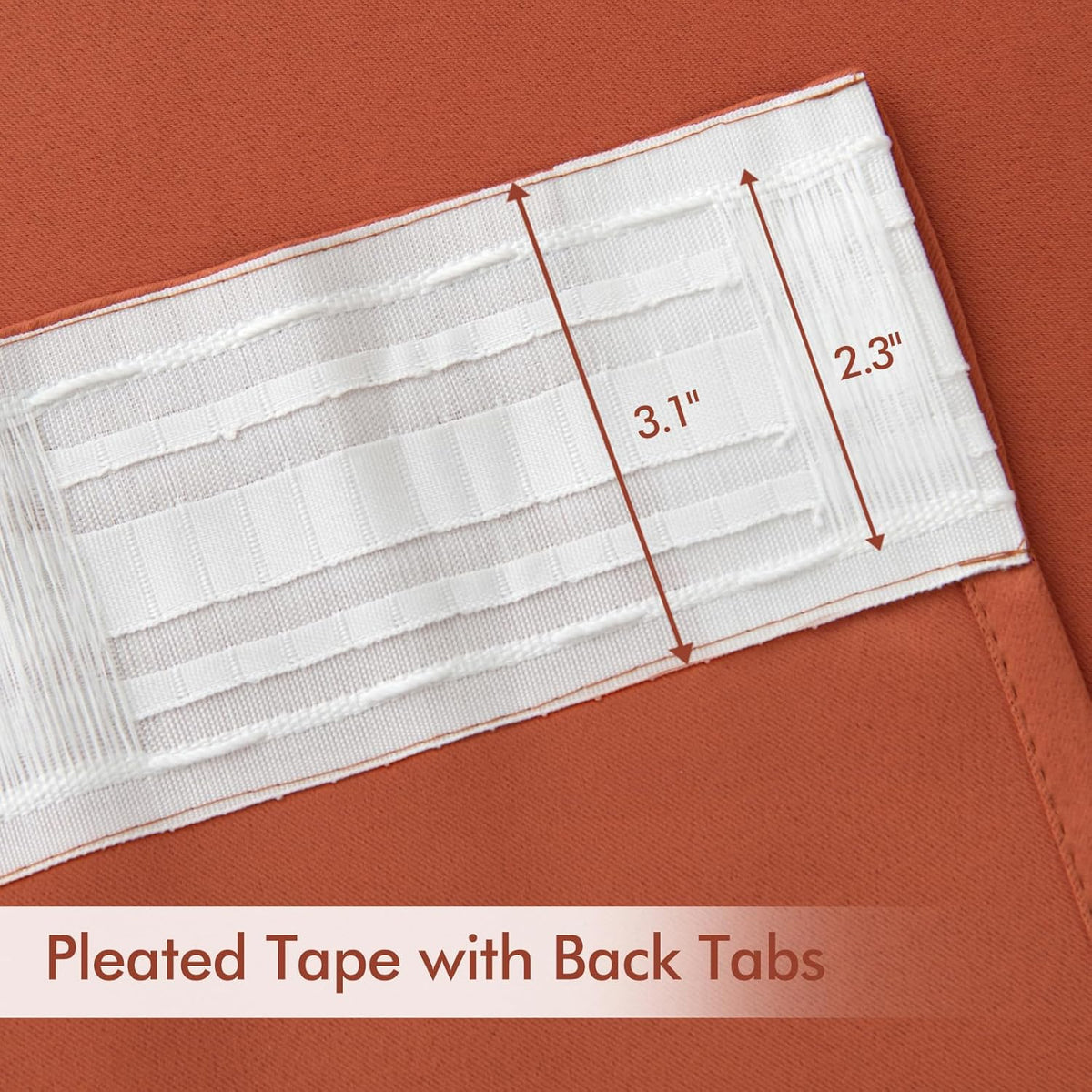 MIULEE Back Tab Burnt Orange Blackout Curtains 84 Inch Length 2 Panels Set for Living Room Bedroom