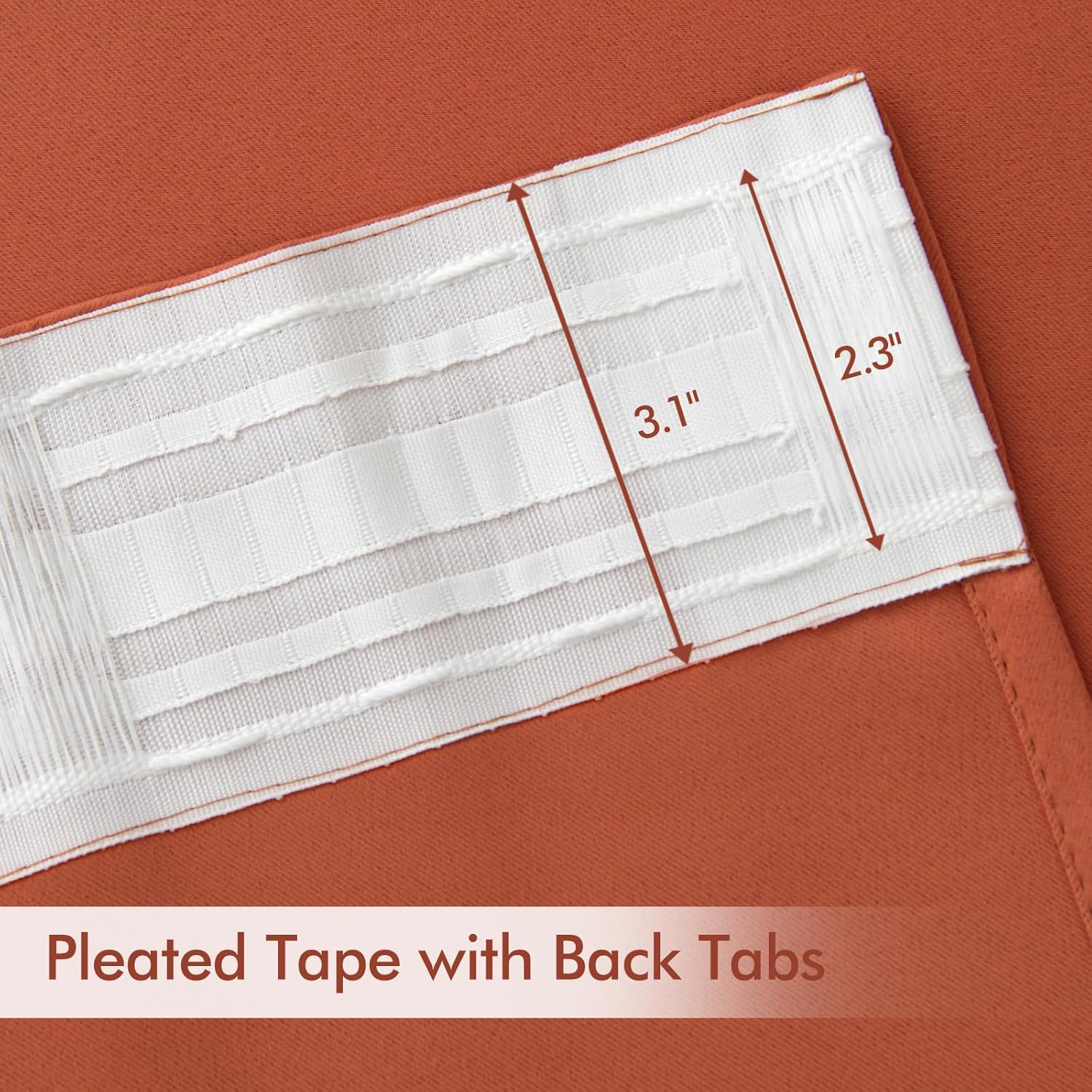 MIULEE Back Tab Burnt Orange Blackout Curtains 90 Inch Long 2 Panels Set for Living Room Bedroom