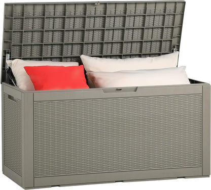 YITAHOME 100 Gallon Large Resin Deck Box Outdoor Storage Boxes for Patio Furniture, Outdoor