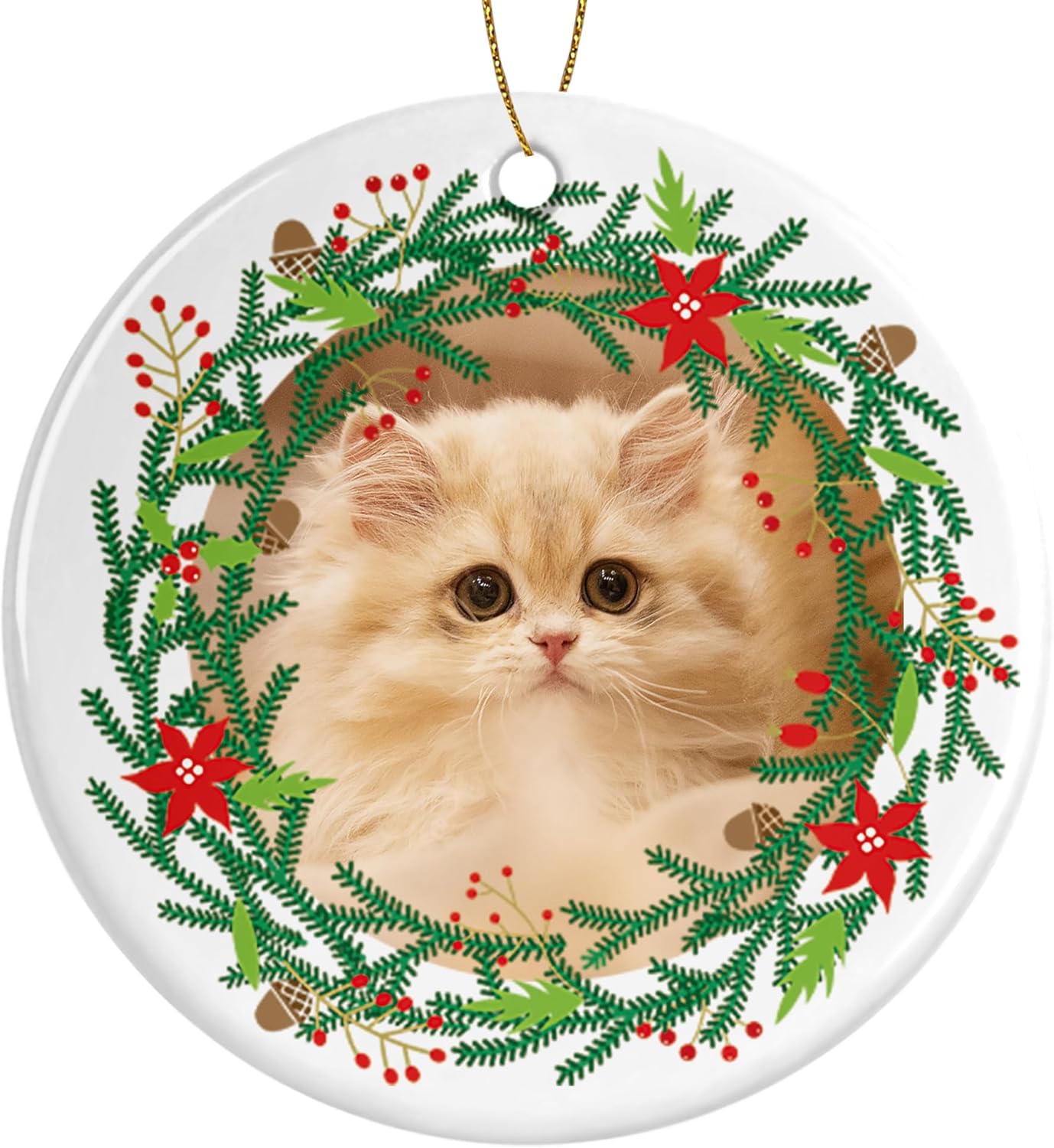 Personalized Christmas Ornaments, Custom Photo & Text 2025 Christmas Tree Ornament, Ideal for Xmas