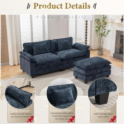 URRED Modular Sectional Sofa Comfy Cloud Couch, Modern Chenille Sofa Sleeper Deep Seat Couches with