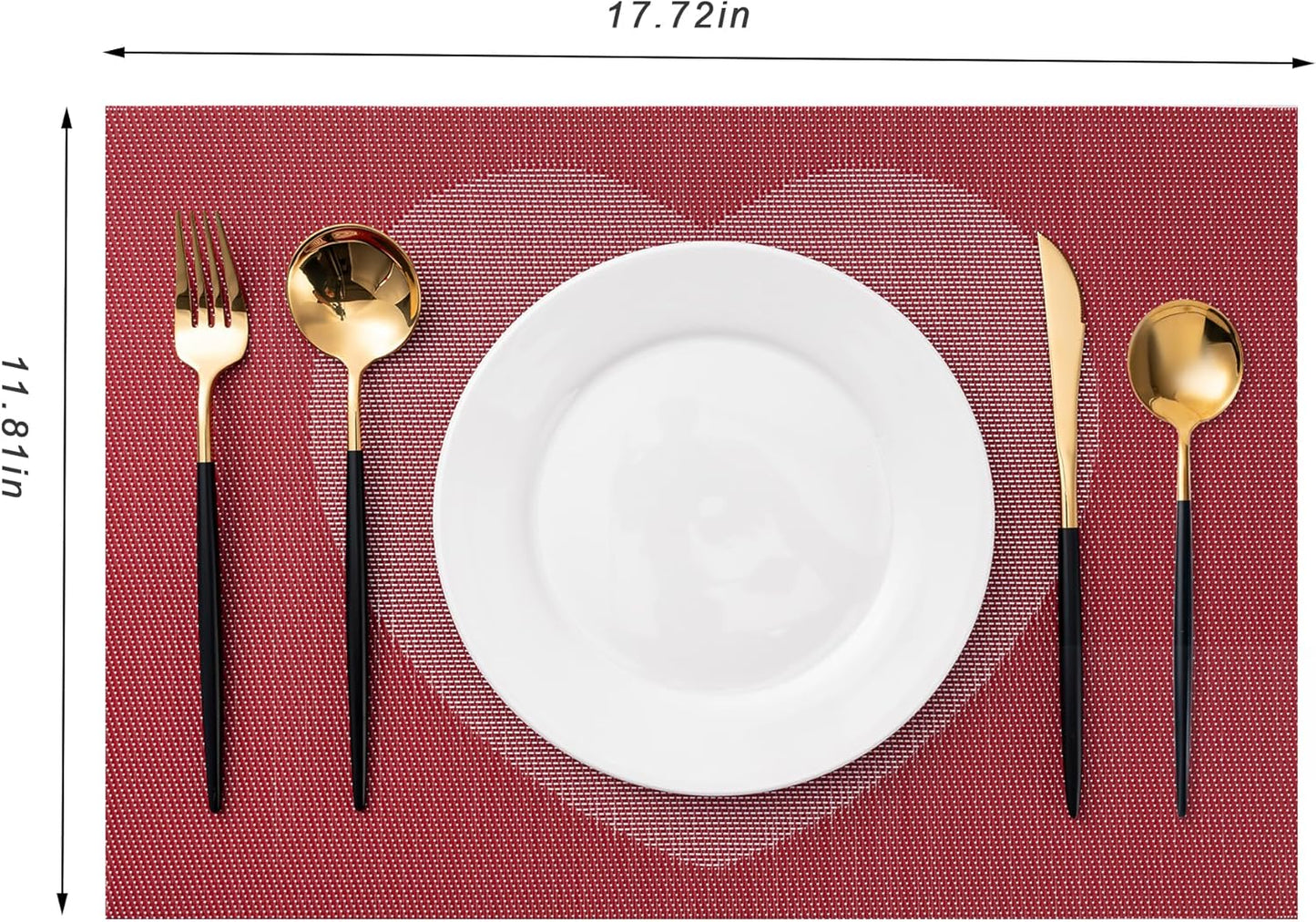 CADONO Placemats Set of 6 Washable Indoor/Outdoor Vinyl Place Mats for Dining Table Durable