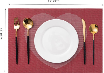 CADONO Placemats Set of 4 Washable Indoor/Outdoor Vinyl Place Mats for Dining Table Durable