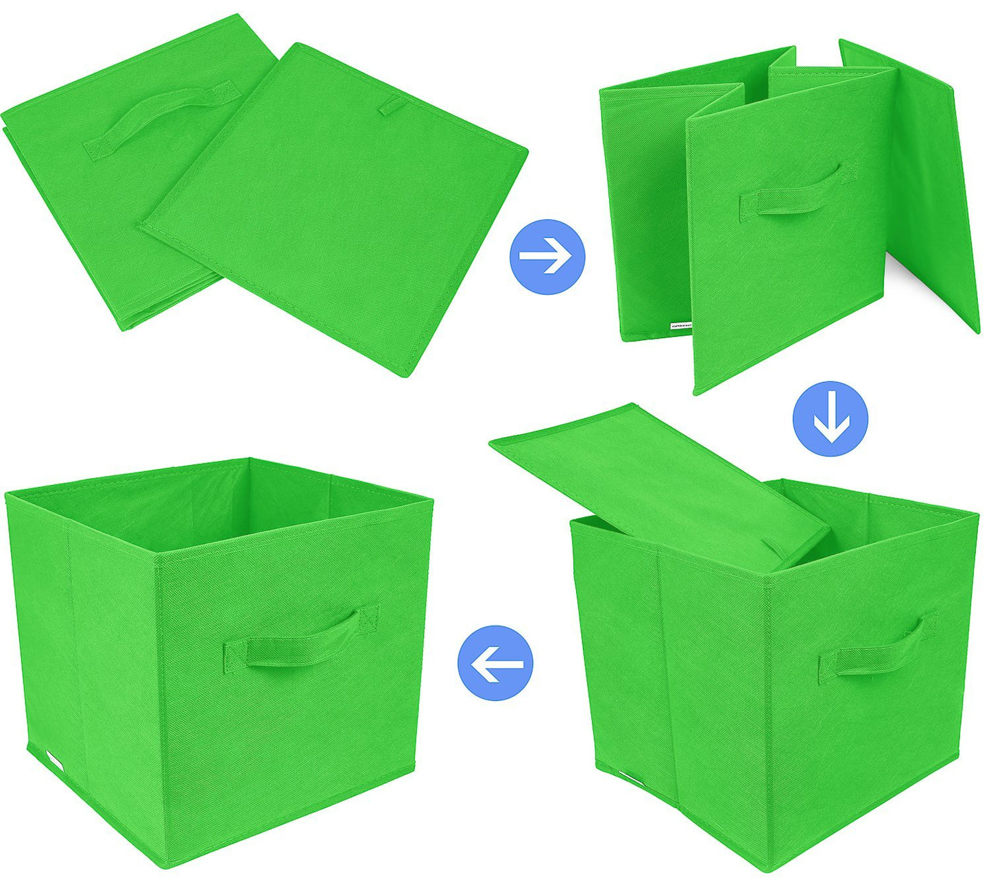 Greenco Foldable Storage Cubes, 6 pcs (Green) | Closet Organizer Storage Basket/Box/Bin/Shelf |