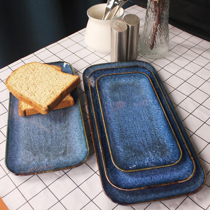 Porcelain Plate Set Large Serving Tray Set of 4, Reusable Serving Platters for Party Food, Cookie