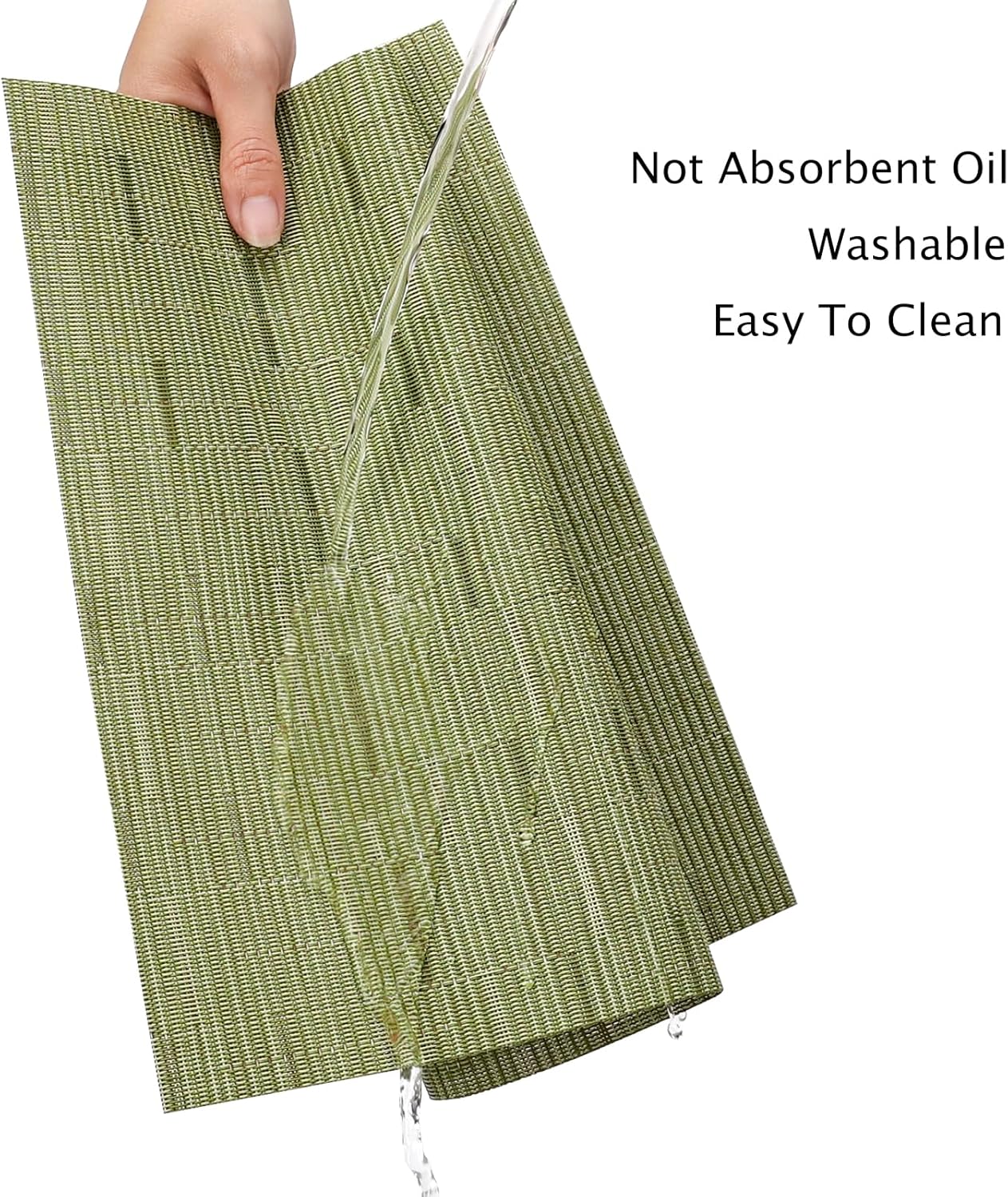 Myir JUN Placemats Set of 4, Vinyl Woven Placemats Place Mats Indoor Set of 4 Washable Table Mats