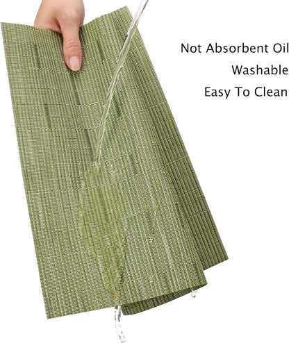 Myir JUN Placemats Set of 4, Vinyl Woven Placemats Place Mats Indoor Set of 4 Washable Table Mats
