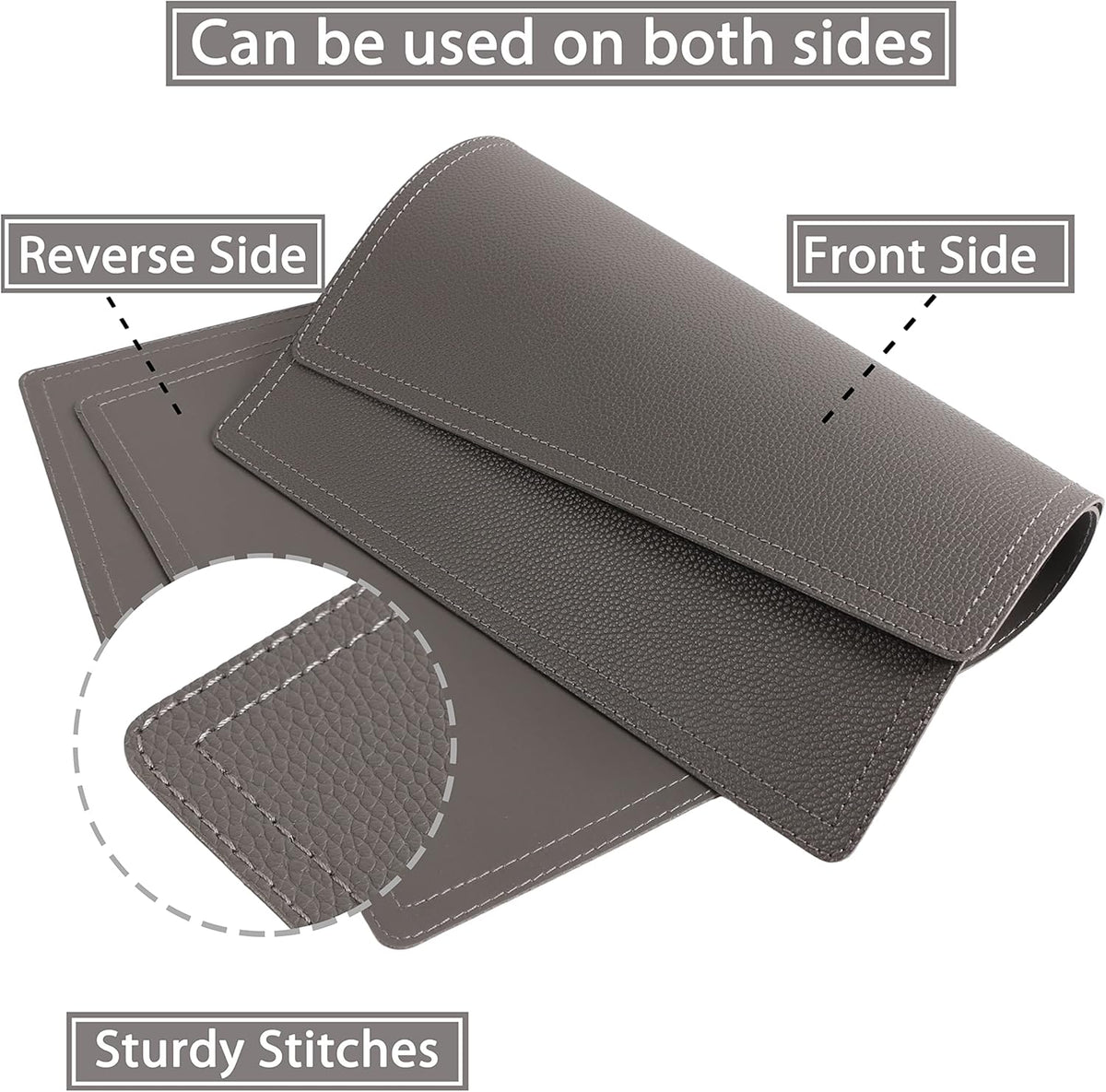 Set of 4 Faux Leather Placemats, PU Table Mats, Waterproof, Stain Resistant, Heat Resistant