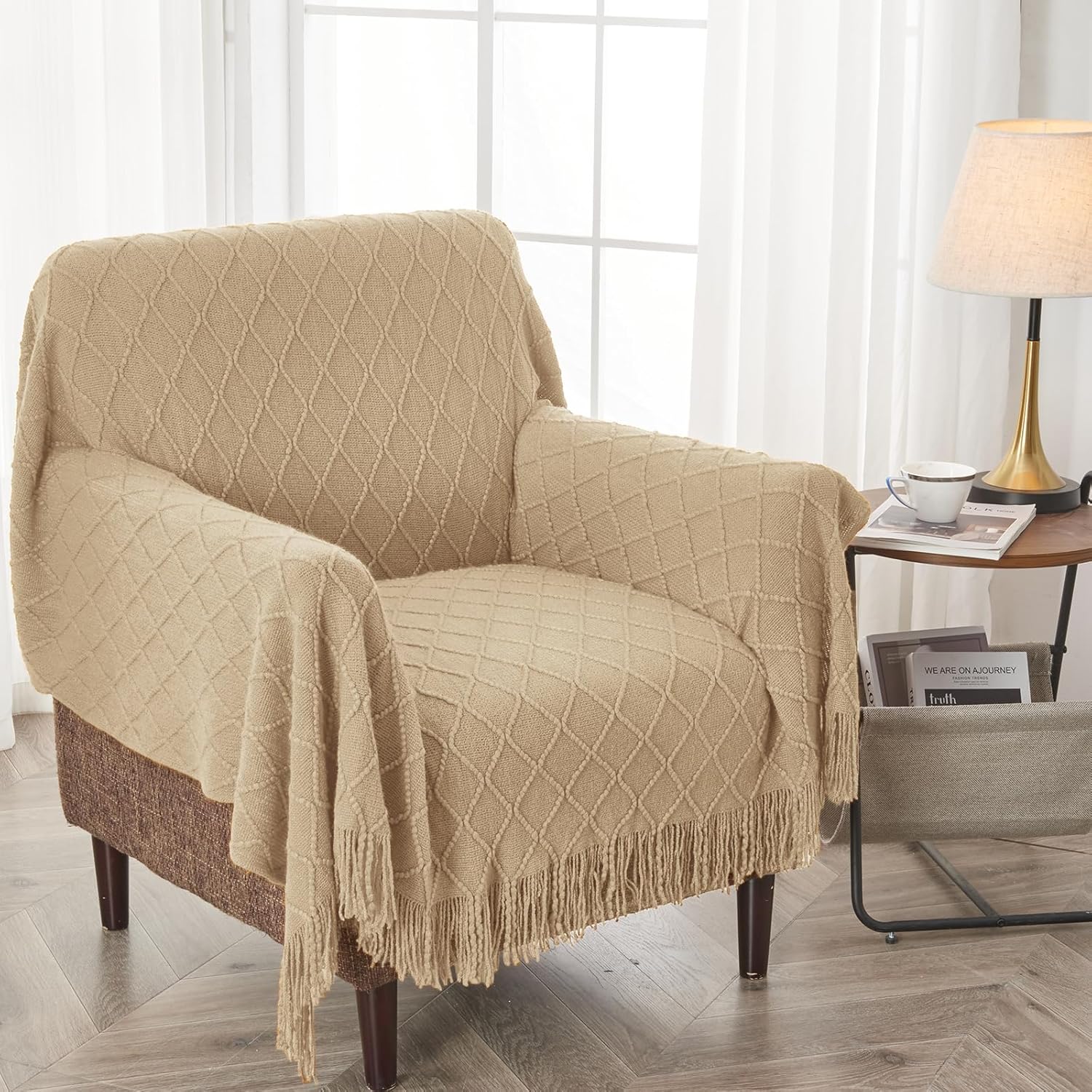 inhand Knitted Throw Blanket for Couch and Bed, Soft Living Room Home Decor Knitted Blanket with