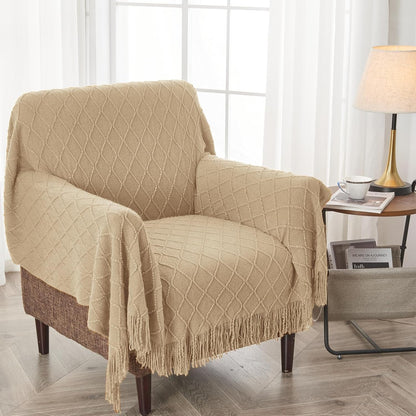 inhand Knitted Throw Blanket for Couch and Bed, Soft Living Room Home Decor Knitted Blanket with