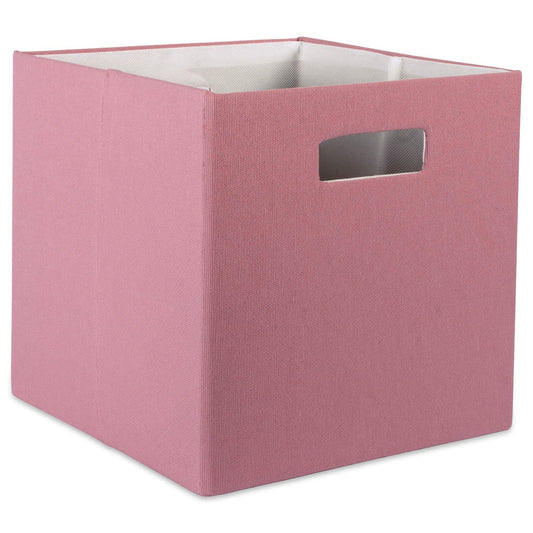 DII Fabric Storage Cube Organizer Bin 13x13x13 Foldable, Rose