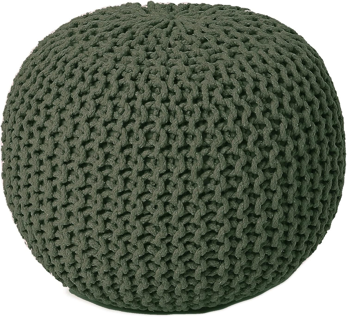 REDEARTH Round Hand Knitted Pouf - Foot Stool Bean Bag Ottoman - Cord Boho Pouffe - Poof Accent
