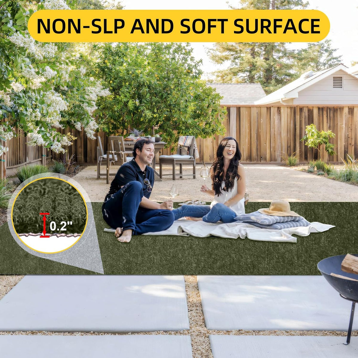 Marine Carpet,5 FT x 20 FT Olive Green Indoor Outdoor Carpet 0.2" Thick with Water-Proof TPE