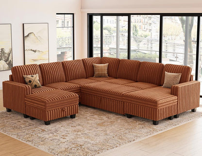 Belffin Oversized Sofa Bed Modular Sectional Sleeper Sofa with Pull Out Bed L Shaped Couch with