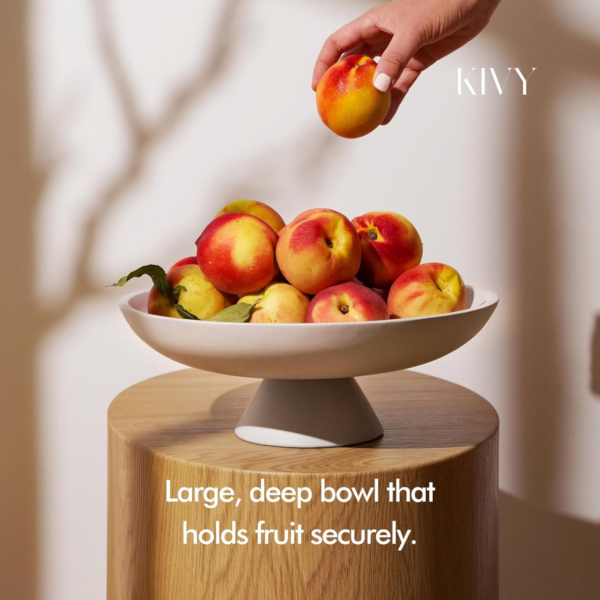 KIVY Concrete Fruit Bowl for Kitchen Counter - Large Decorative Bowl for Home Decor - Modern Fruit