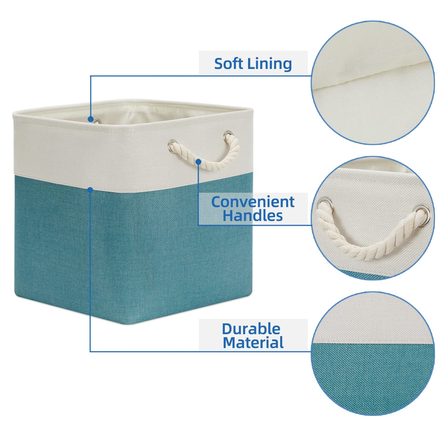 Temary Cubes Storage Baskets 12 Inch Cube Storage Bins for Shelf, Fabric Storage Cubes for Gift