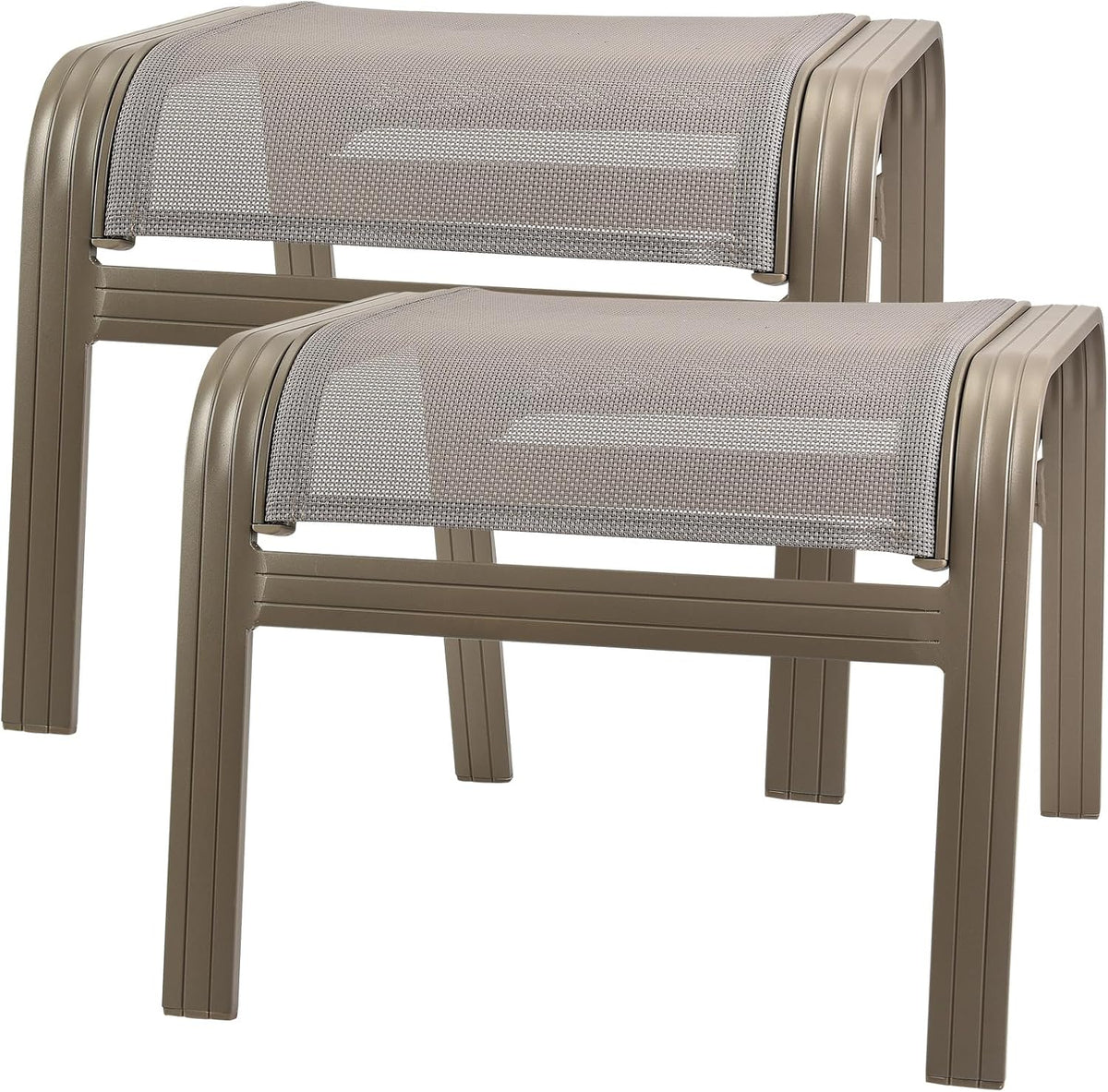 Outdoor Ottoman Patio Footstools Assembled Aluminum Footrest Side Table Small Chair Patio Ottoman