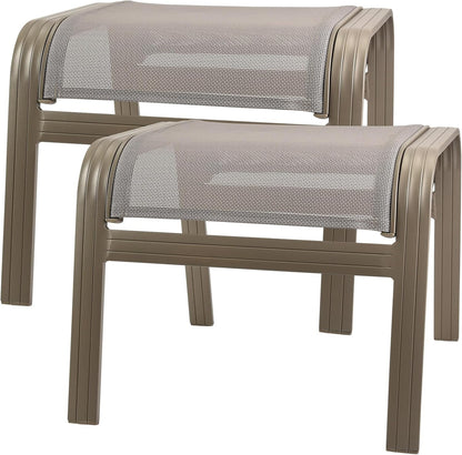 Outdoor Ottoman Patio Footstools Assembled Aluminum Footrest Side Table Small Chair Patio Ottoman