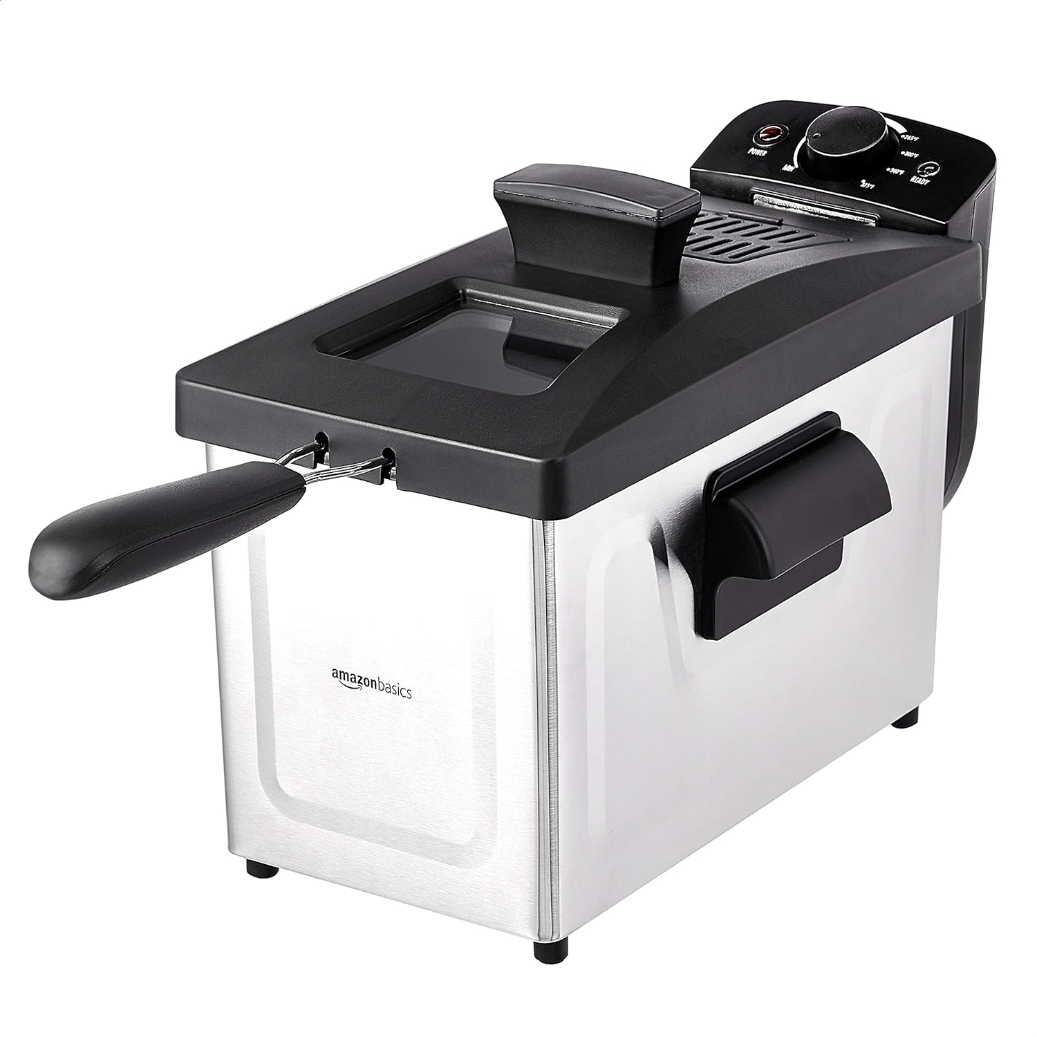 Amazon Basics 3.2-Qt (3.0L) Deep Fryer with 12-Cup Oil Capacity, Adjustable Temperature, Easy