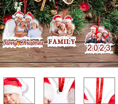 Personalized Photo Ornament Acrylic Custom Christmas Ornaments with Picture Customized Family