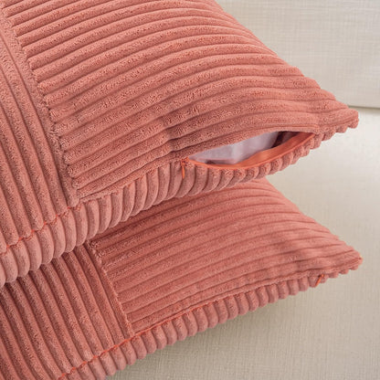 Fancy Homi 2 Packs Coral Euro Decorative Throw Pillow Covers 26x26 Inch for Living Room Couch Bed