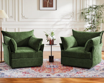 Oversized Accent Chair, Upholstered Modern Sofa Chair with Removable Backrest & Detachable Cover