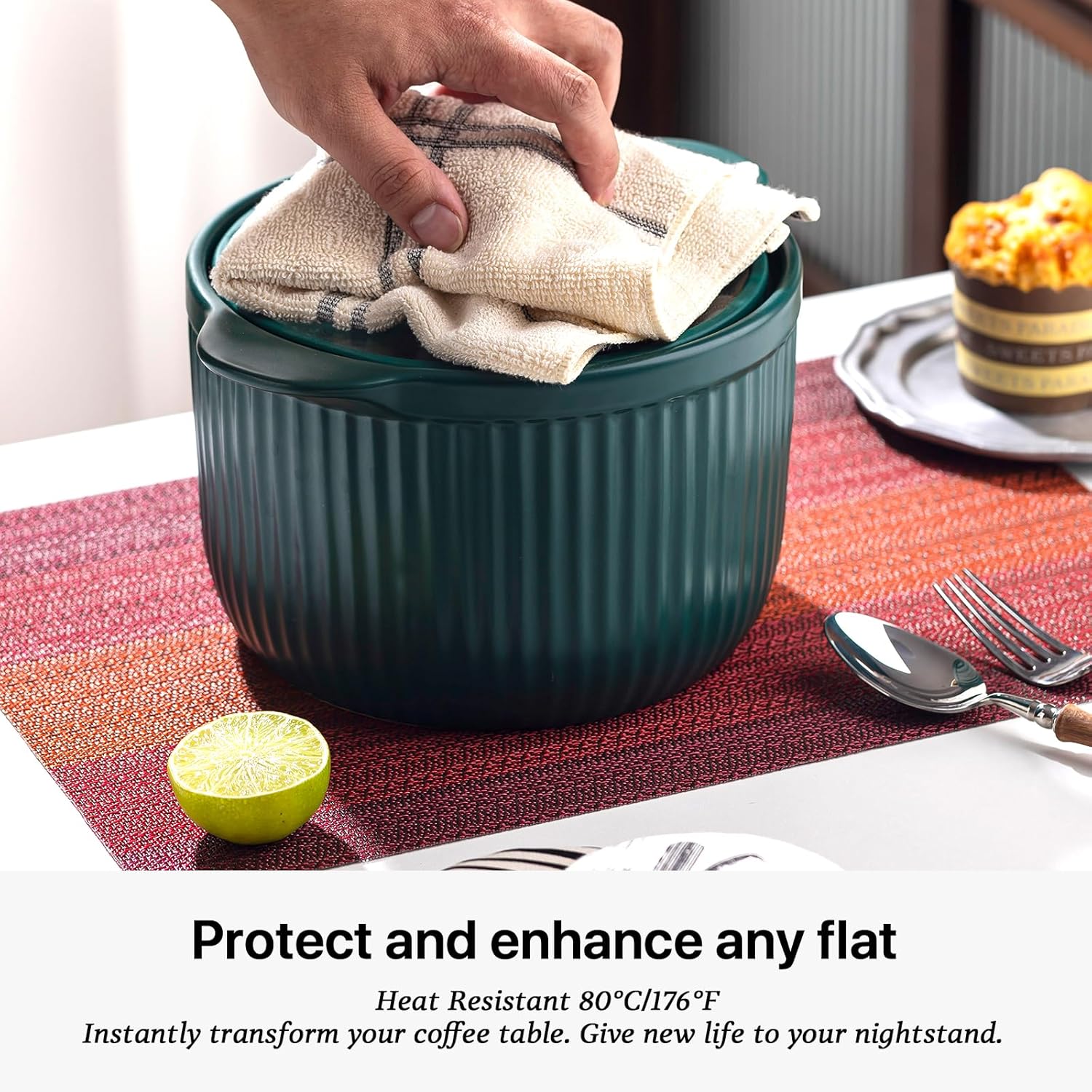 LEXMORE Placemats Set of 6 Vinyl/Plastic Woven Place Mats for Kitchen Table Indoor/Outdoor Washable