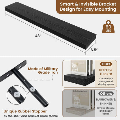 fuqing Floating Shelves for Wall, Bathroom Shelf Wall Mounted for Storage, Shelves with Invisible